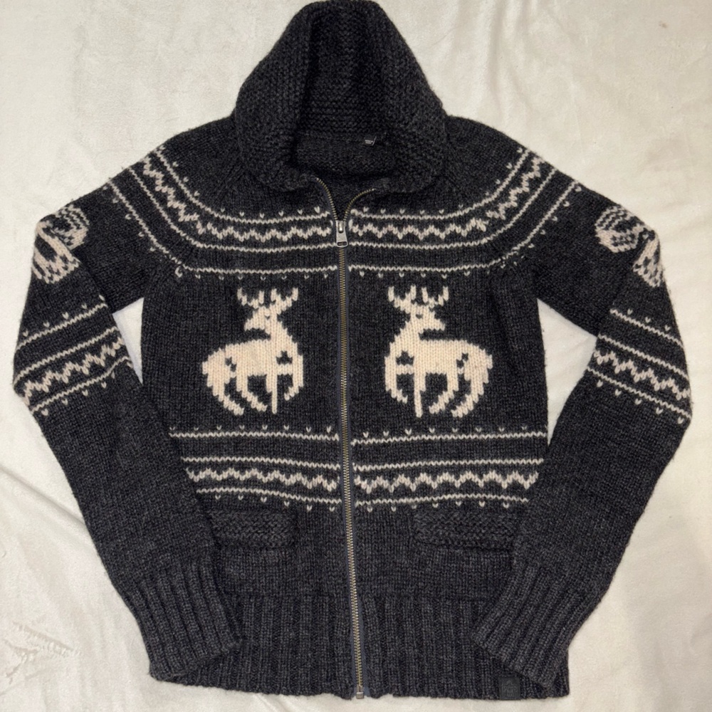 Classic TNA 100% Wool Zip up retro sweater